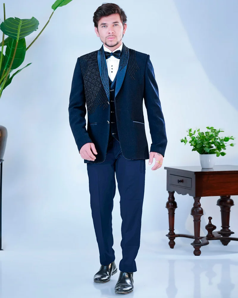 Men's Blue Salli Work Imported Suit