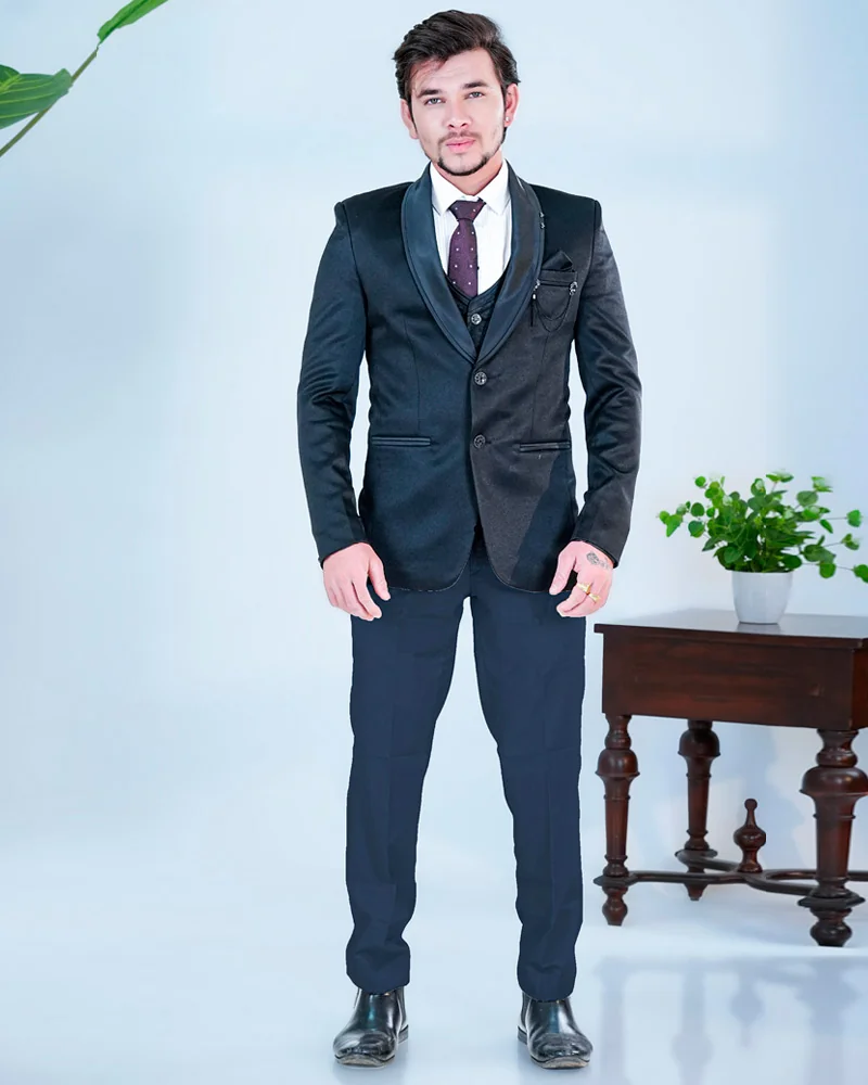 Black Imported Fabric Suit