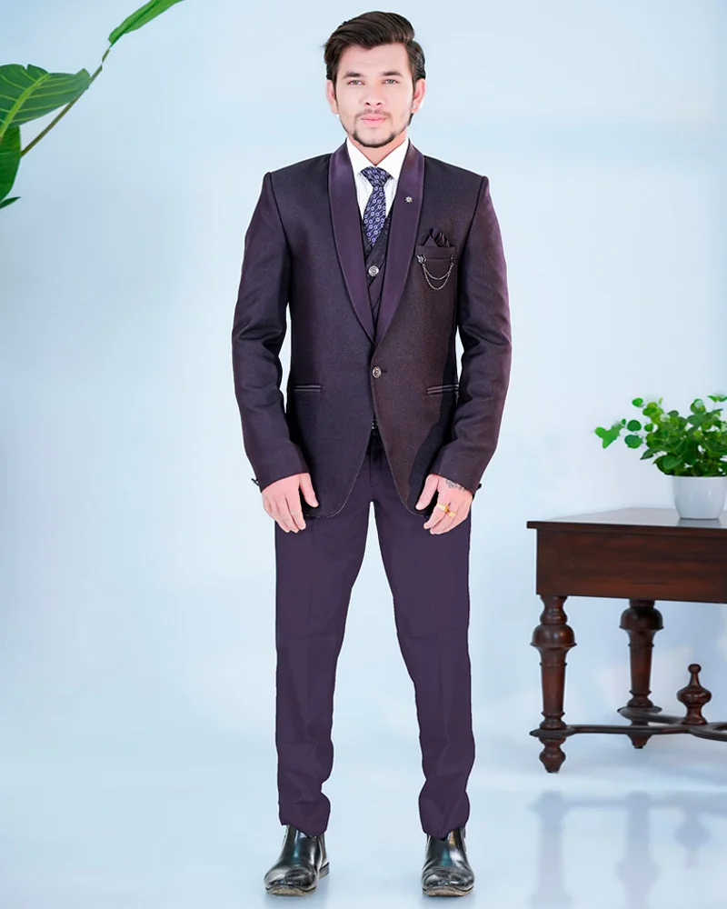 Wine Wedding Special Tuxedo Suit