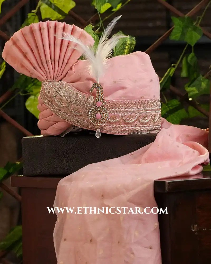 Barati Wear Pink Safa In Cotton Silk