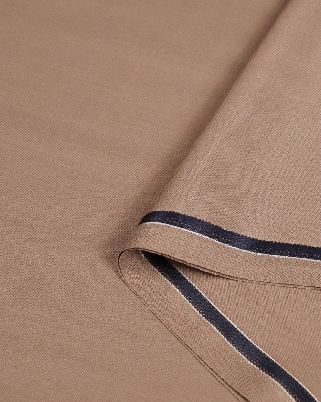 Premium Khaki Poly-Wool Suiting Fabric