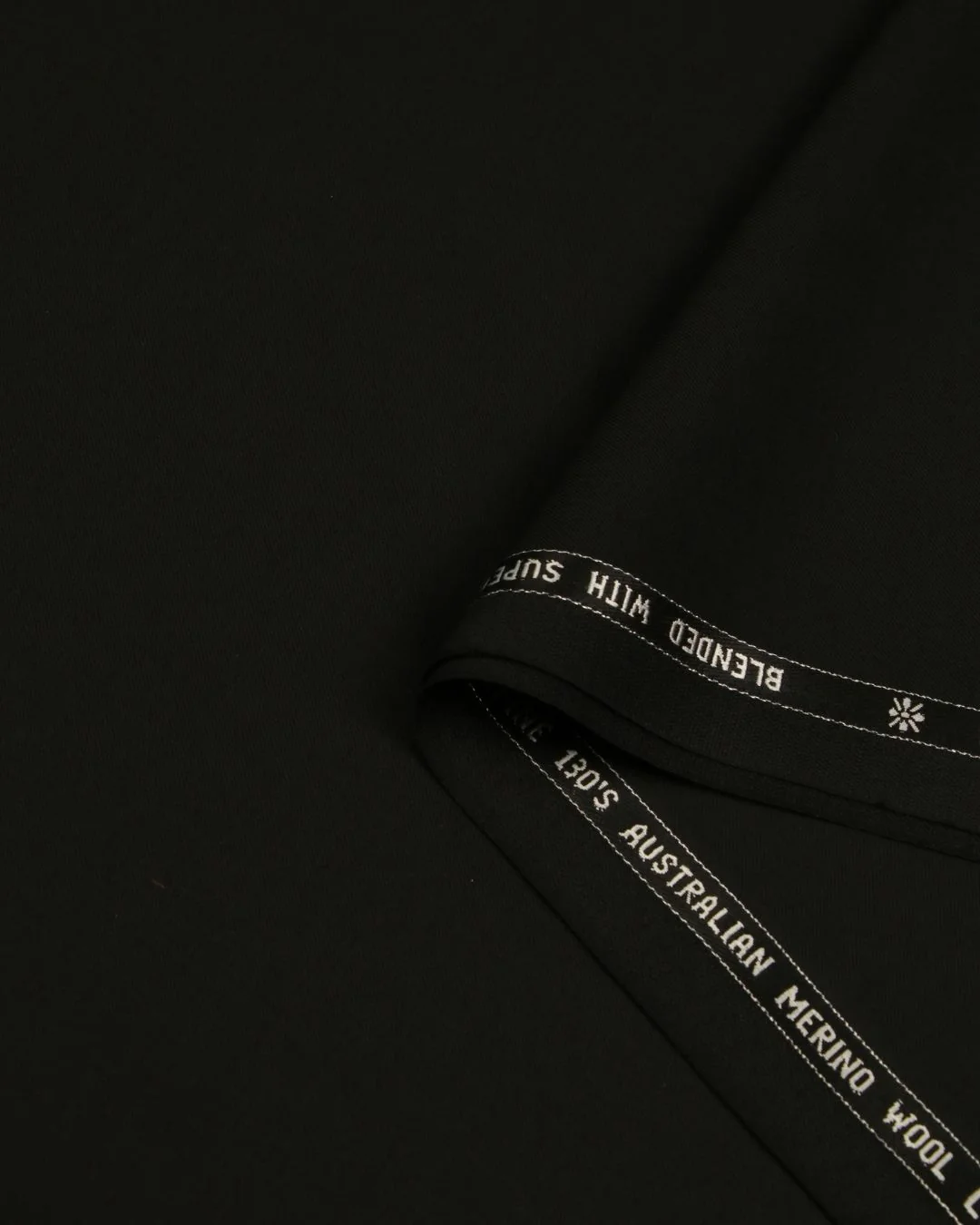 Stylish Jet Black Poly-Wool Fabric