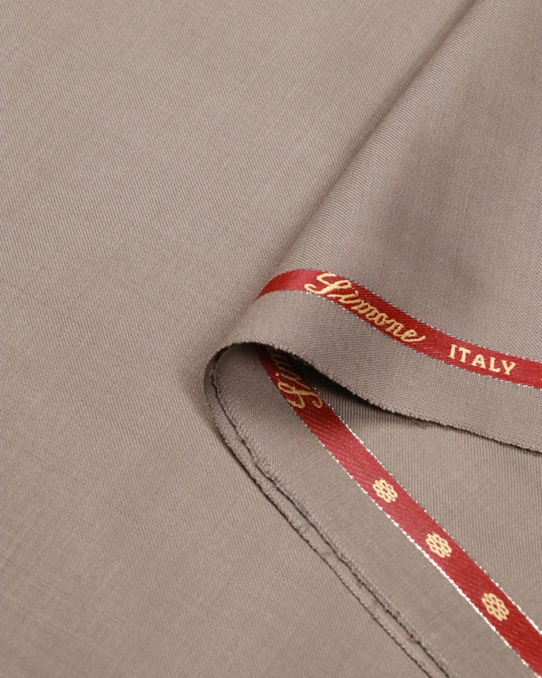 Khaki Poly-Wool Suiting Fabric