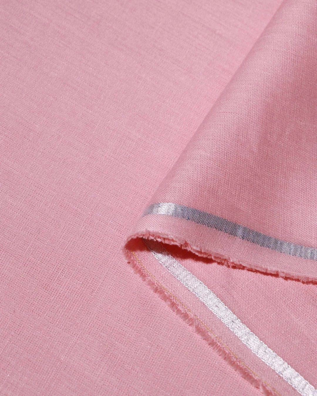 Soft Linen Shirting Fabric In Rose Pink Color