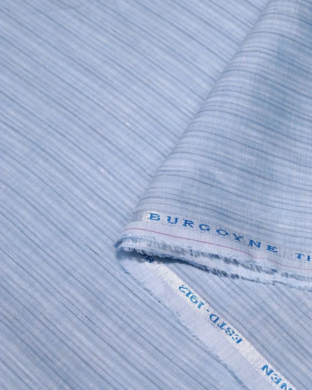 Premium Sky Blue Striped Linen Fabric