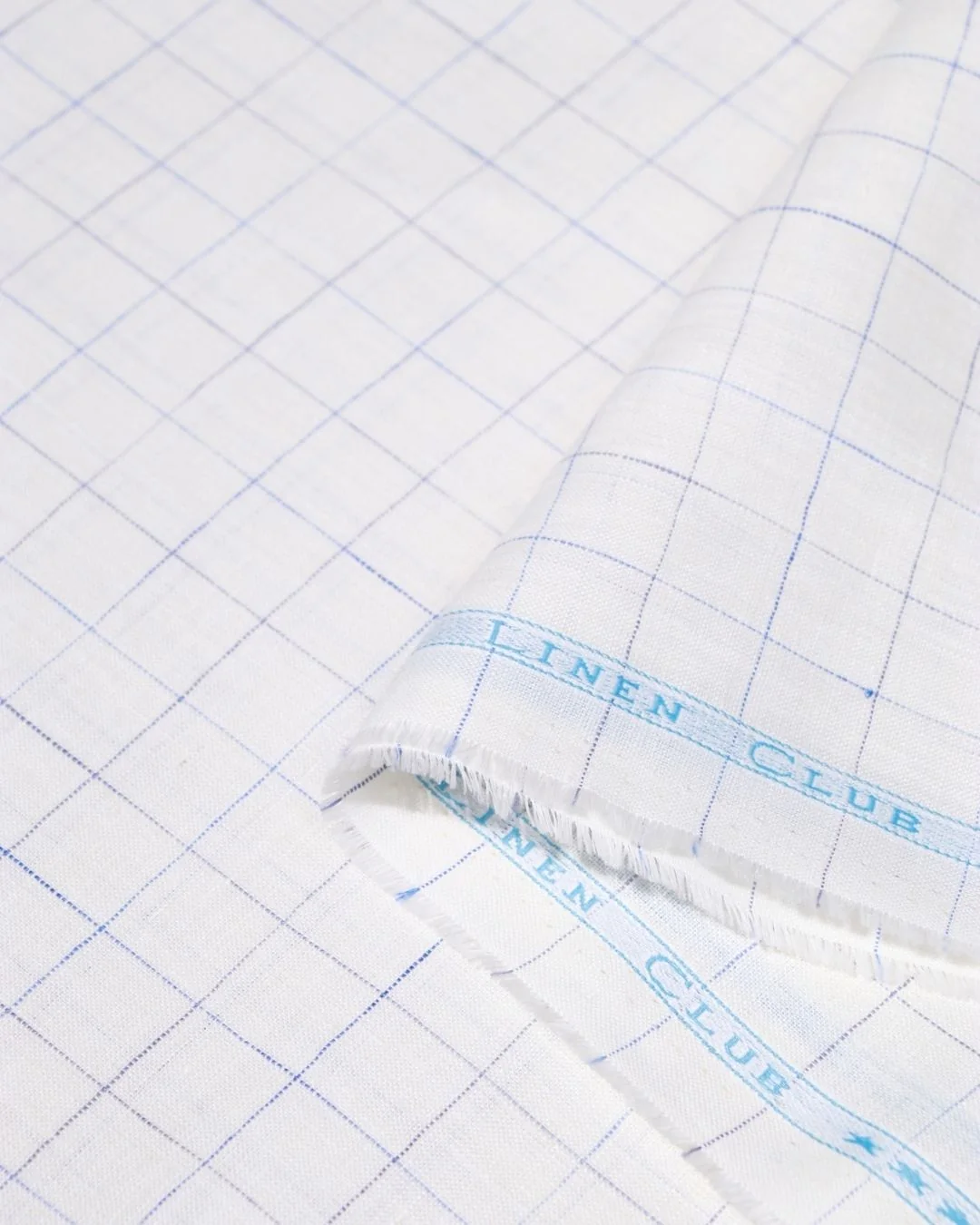 Premium White Checks Linen Fabric