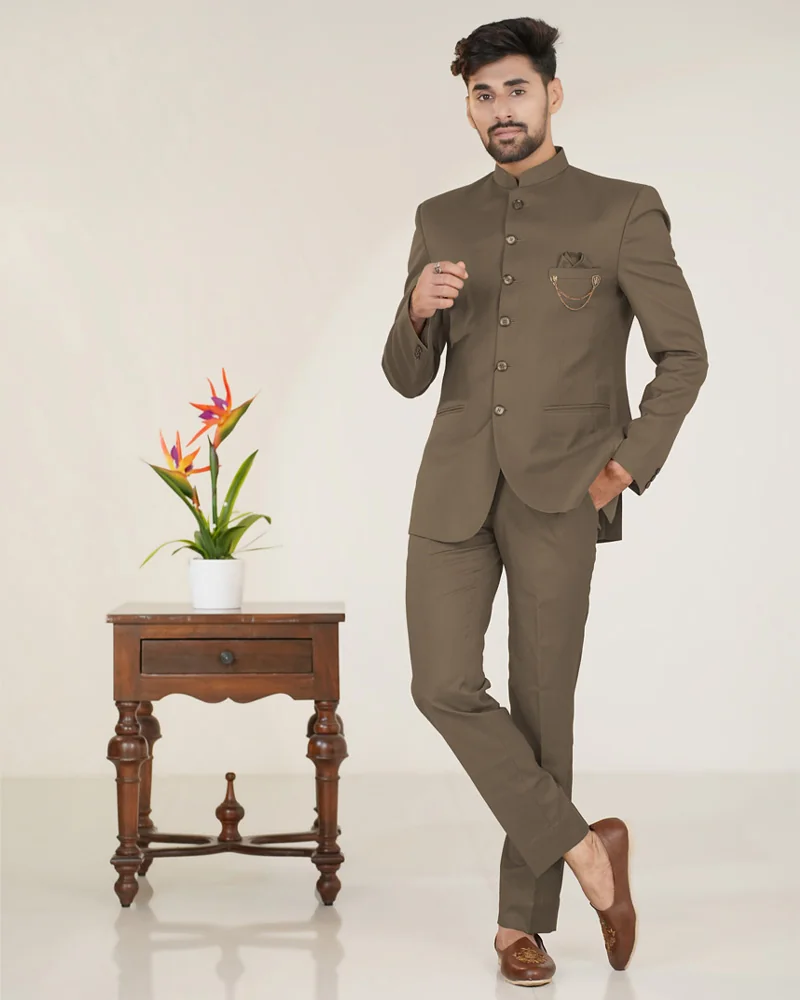Imported Khakhi Color Jodhpuri Suit
