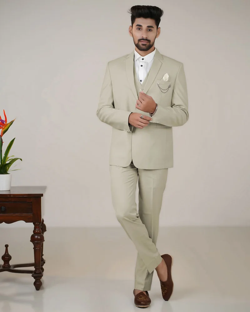 Pista Green Imported Fabric Suit